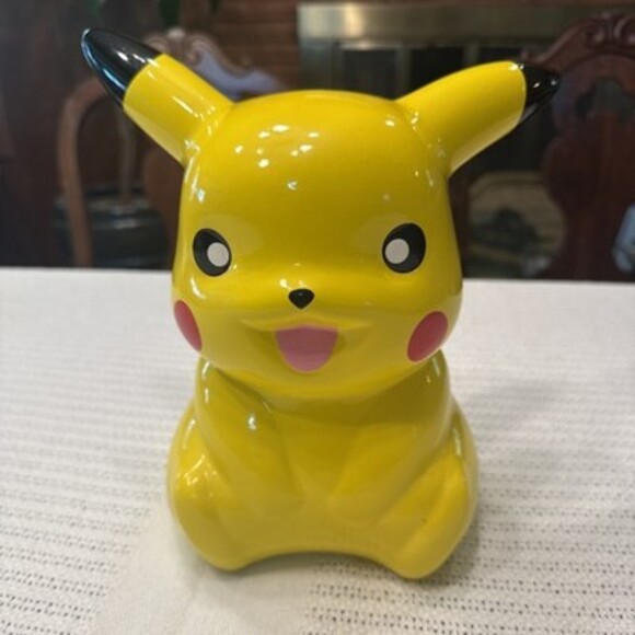 Other - Pokémon Pikachu Piggy Coin Money Bank Ceramic 8.5" Nintendo Fab NY 2014 Wth Plug